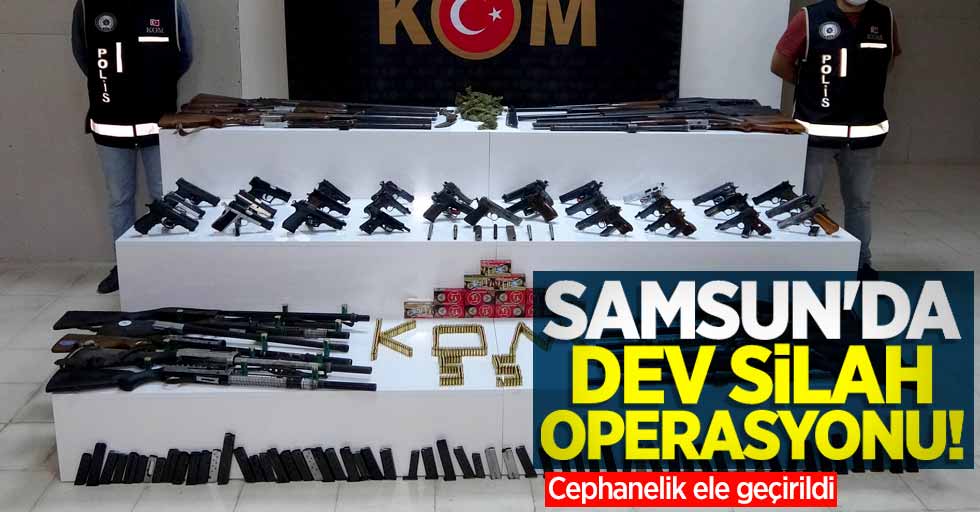 Samsun'da dev silah operasyonu! Cephanelik ele geçirildi