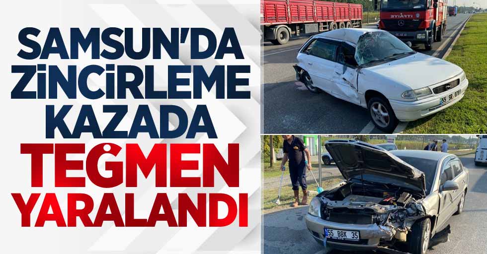 Samsun'da zincirleme kazada teğmen yaralandı