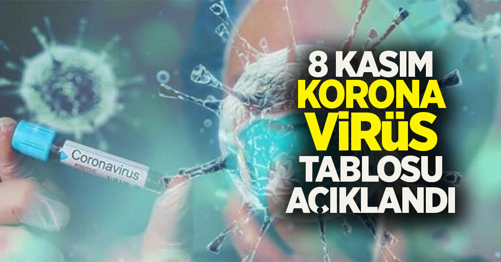 8 Kasım korona virüs tablosu açıklandı