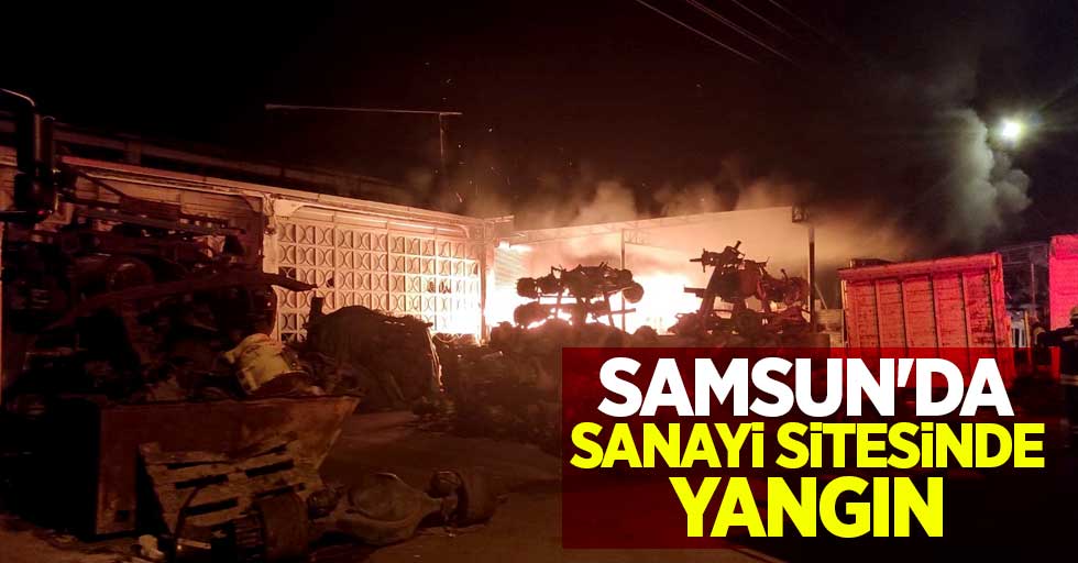 Samsun'da sanayi sitesinde yangın