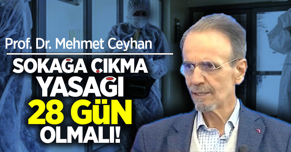 Prof. Dr. Mehmet Ceyhan: Sokağa çıkma yasağı 28 gün olmalı!