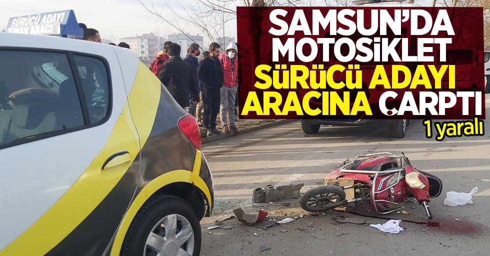 Samsun'da motosiklet sürücü adayı aracına çarptı     
