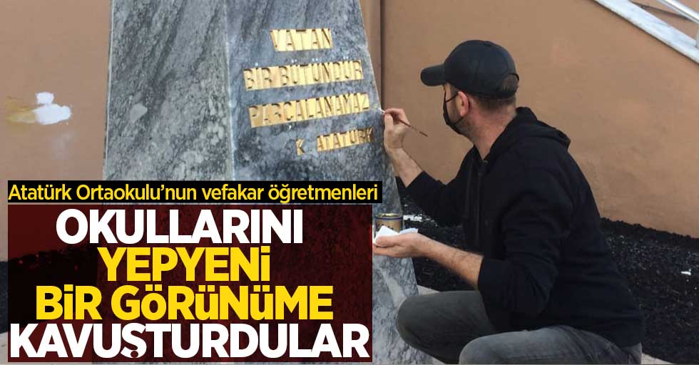 Samsun  Atatürk Ortaokulu öğretmenler tarafından yenilendi