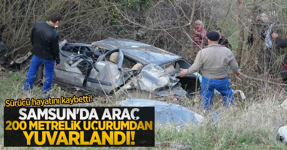 Samsun'da araç 200 metrelik uçurumdan yuvarlandı! 1 yaralı