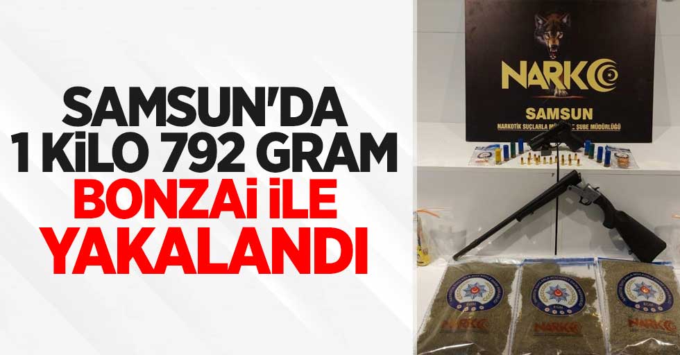 Samsun'da 1 kilo 792 gram bonzai ile yakalandı