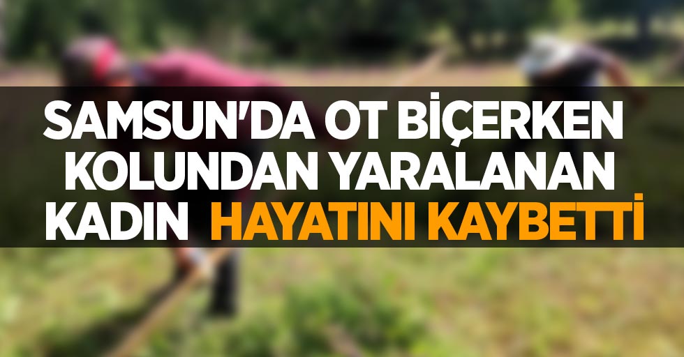 Samsun'da ot biçerken kolundan yaralanan kadın hayatını kaybetti