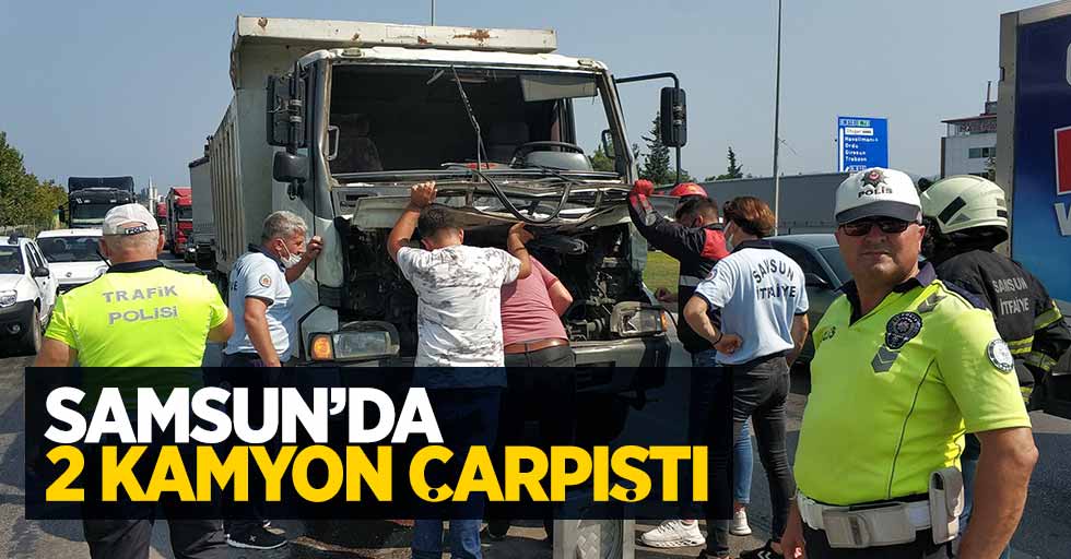 Samsun'da iki kamyon çarpıştı