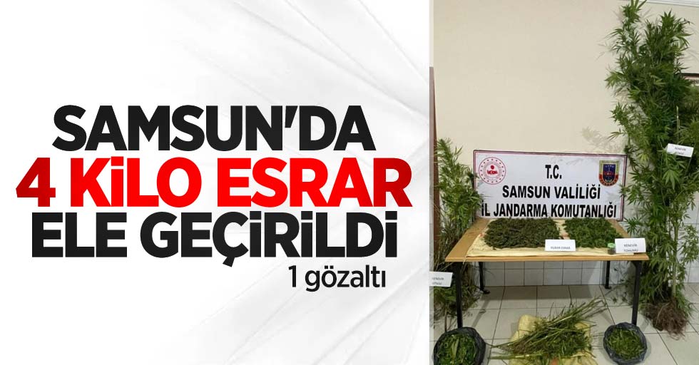 Samsun'da 4 kilo esrar ele geçirildi: 1 gözaltı