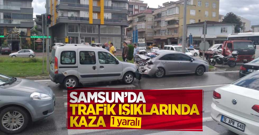 Samsun'da trafik ışıklarında kaza: 1 yaralı