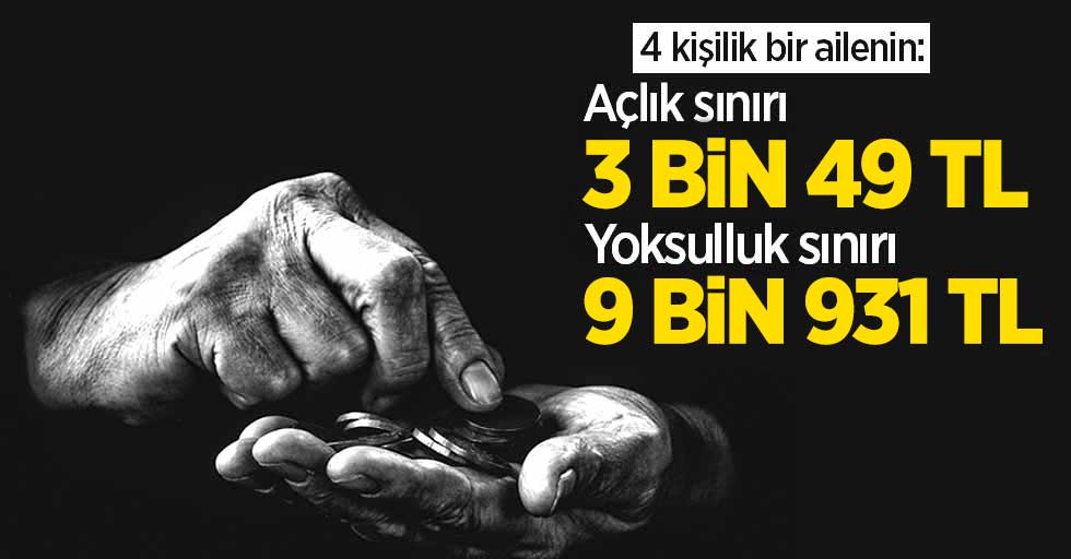 Türkiye'de açlık sınırı: 3 bin 49 TL