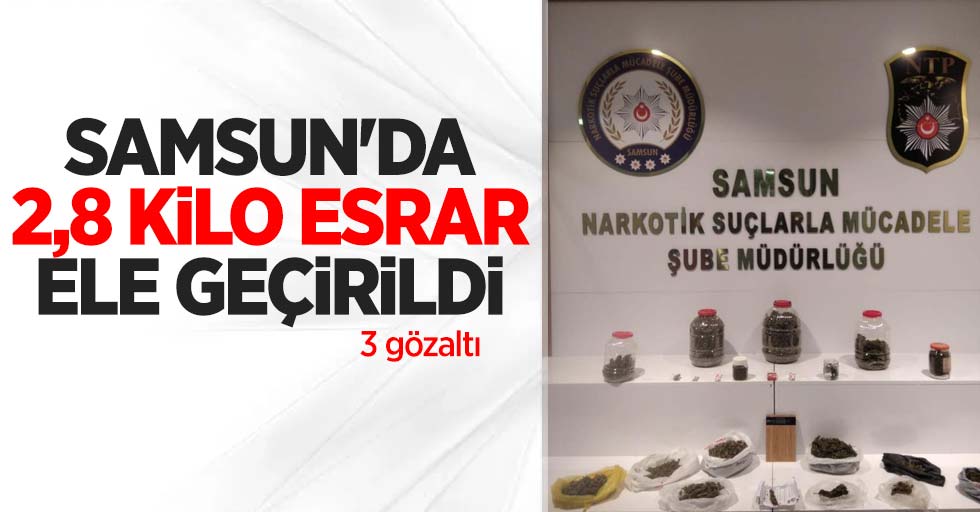 Samsun'da 2,8 kilo esrar ele geçirildi: 3 gözaltı