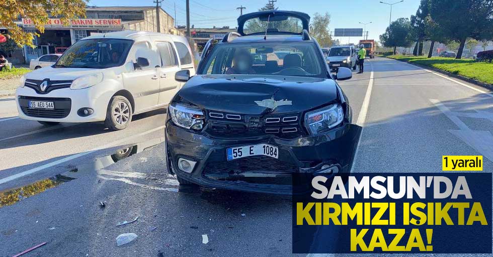 Samsun'da kırmızı ışıkta kaza: 1 yaralı