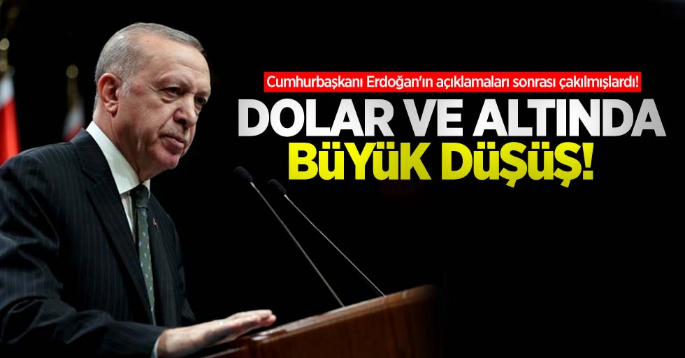 Cumhurbaşkanı Erdoğan'ın açıklamaları sonrası çakılmışlardı! Dolar ve altında büyük düşüş 