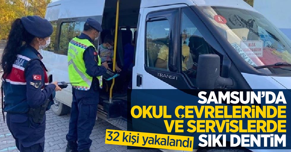Samsun'da okul çevrelerinde ve servislerde sıkı denetim: 32 şahıs yakalandı