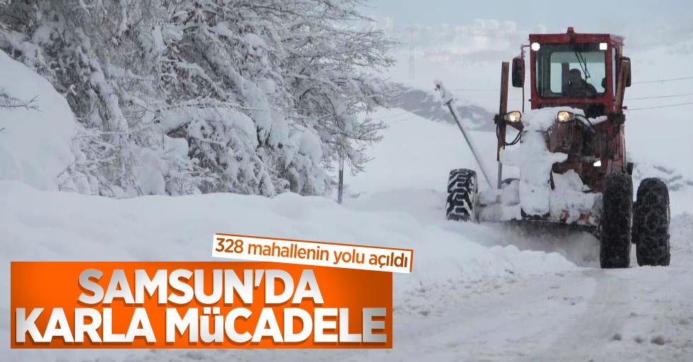Samsun'da karla mücadele: 328 mahallenin yolu açıldı