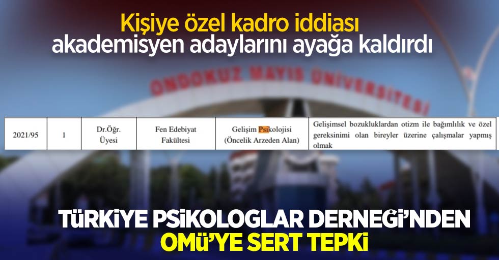 Türkiye Psikologlar Derneği'nden Omü'ye sert tepki