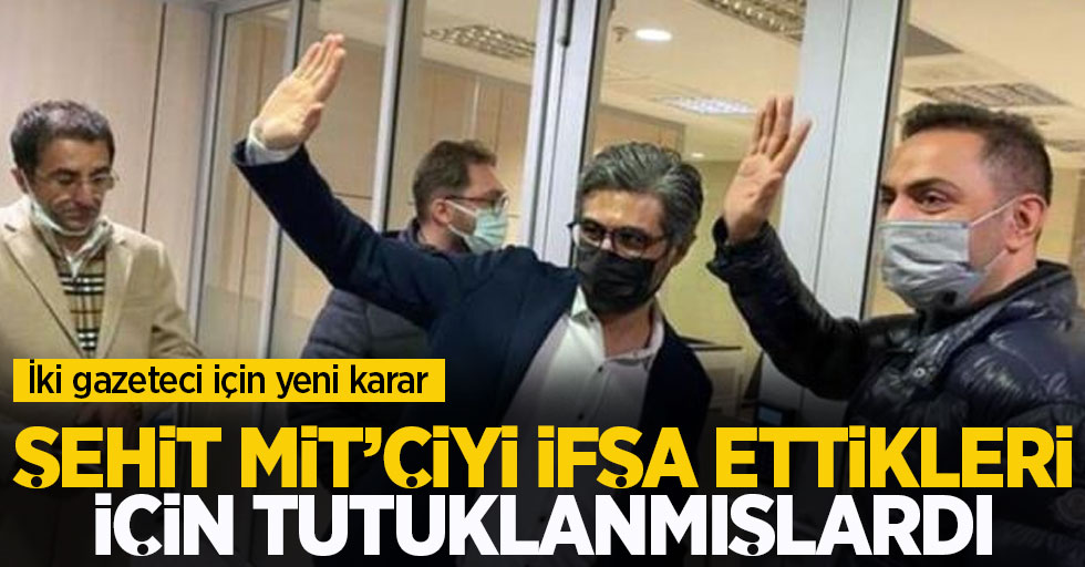 "MİT mensubu haberleri" davası kapsamında bugün tutuklanan Barış Pehlivan ve Murat Ağırel serbest bırakıldı