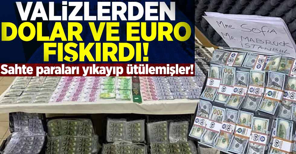 Valizlerden Dolar ve Euro Fışkırdı! Sahte Paraları Yıkayıp Ütülemişler!