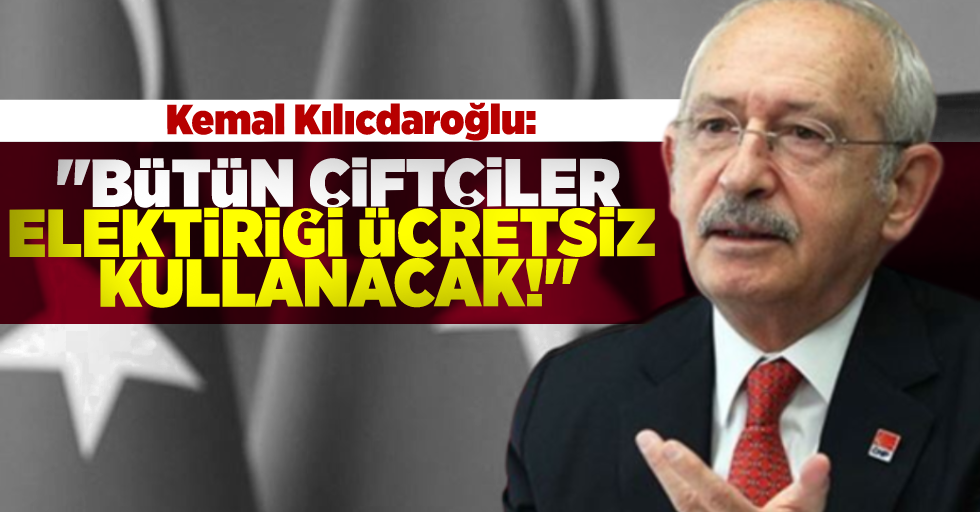 Kılıcdaroğlu: ''Elektriği Çiftçilere Ücretsiz Vereceğiz''