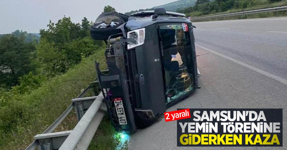 Samsun'da yemin törenine giderken kaza: 2 yaralı