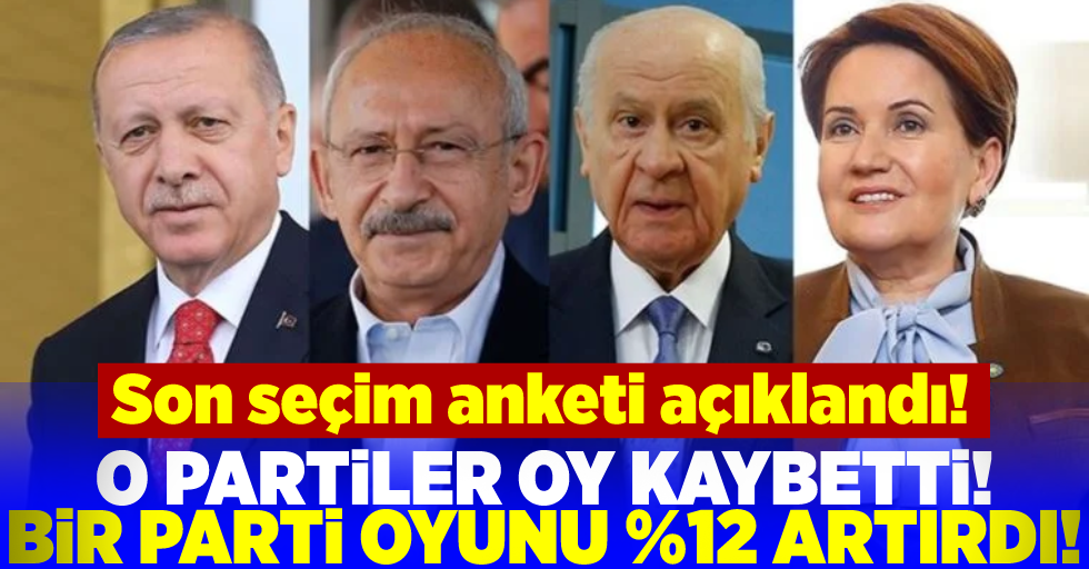 Son Seçim Anketi Açıklandı! AKP ve CHP'de Oy Kaybı Sürüyor!