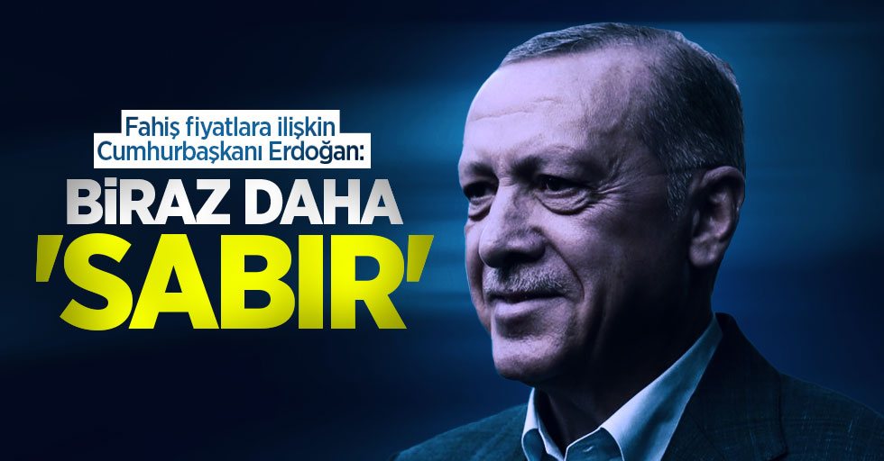 Fahiş fiyatlara ilişkin Cumhurbaşkanı Erdoğan: Biraz daha sabır