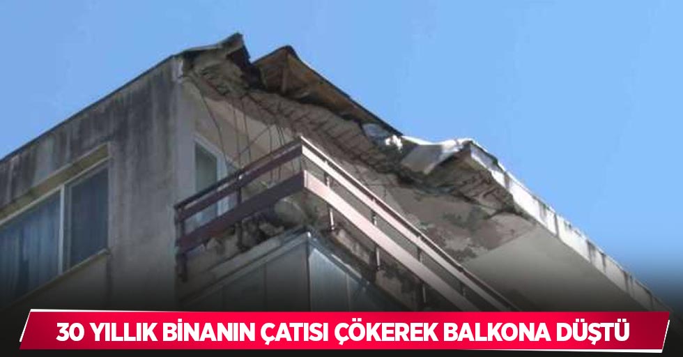 Kartal’da 30 yıllık binanın çatısı çökerek balkona düştü