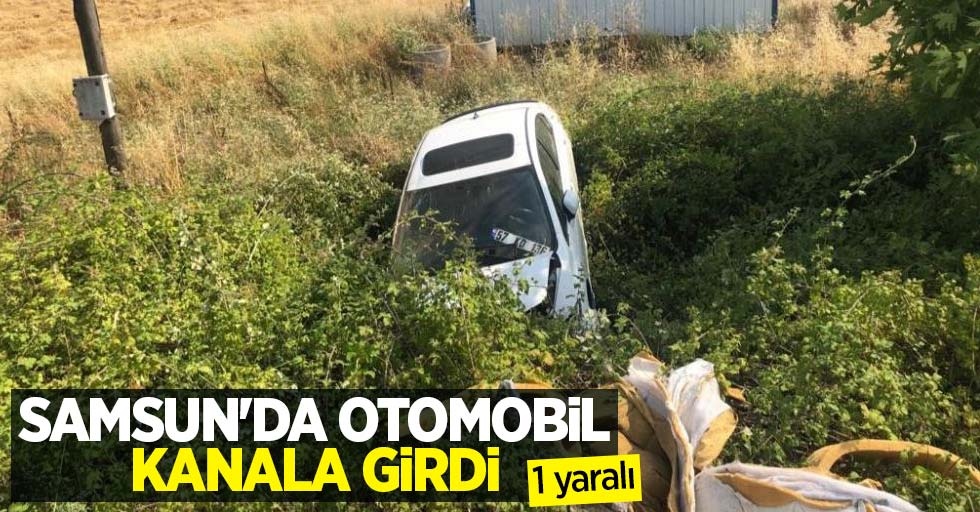 Samsun'da otomobil kanala girdi: 1 yaralı