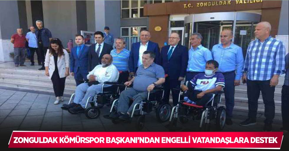 Zonguldak Kömürspor Başkanı’ndan engelli vatandaşlara destek