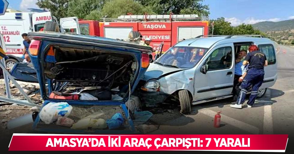 Amasya’da iki araç çarpıştı: 7 yaralı