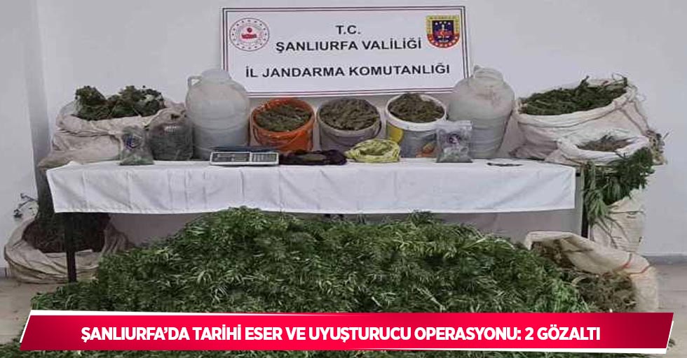 Şanlıurfa’da tarihi eser ve uyuşturucu operasyonu: 2 gözaltı
