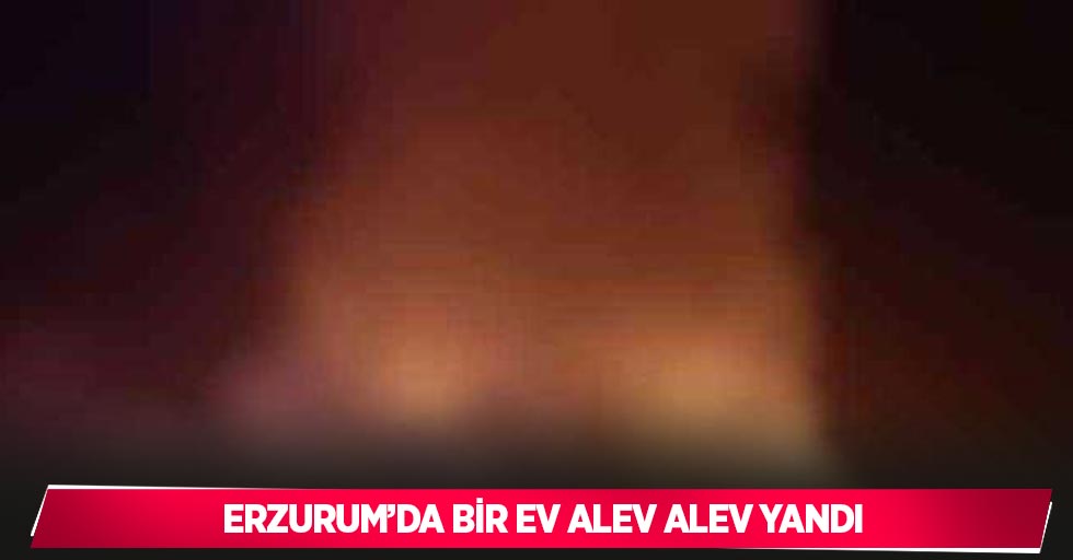 Erzurum’da bir ev alev alev yandı
