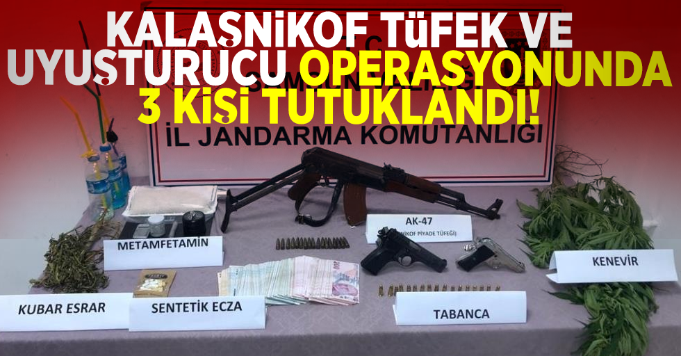 Samsunda Kaleşnikof Tüfek ve Uyuşturucu Operasyonunda 3 Kişi Tutuklandı!