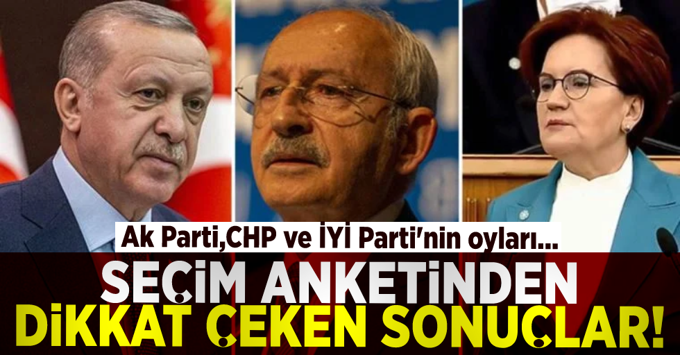 Seçim Anketinden Çıkan Sonuçlar Dikkat Çekti! Ak Parti, CHP ve İYİ Parti Oyları...