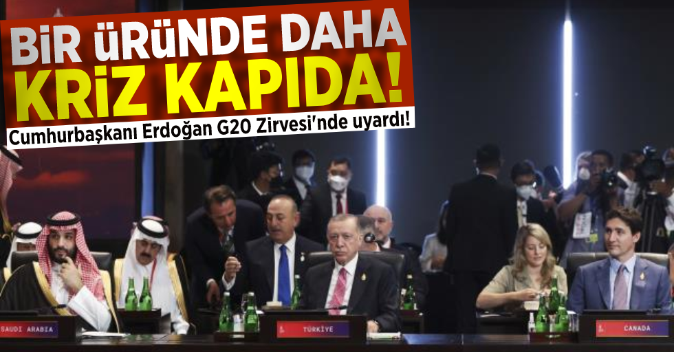 Bir Üründe Daha Kriz Kapıda! Cumhurbaşkanı Erdoğan G20 Zirvesi'nde Uyarıda Bulundu!