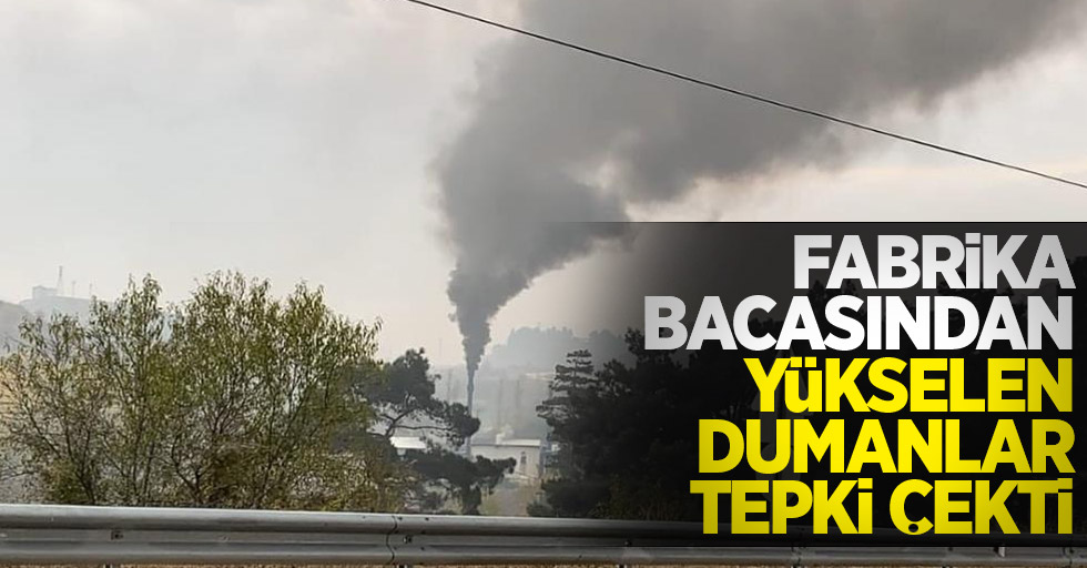 Fabrika bacasından yükselen dumanlar tepki çekti