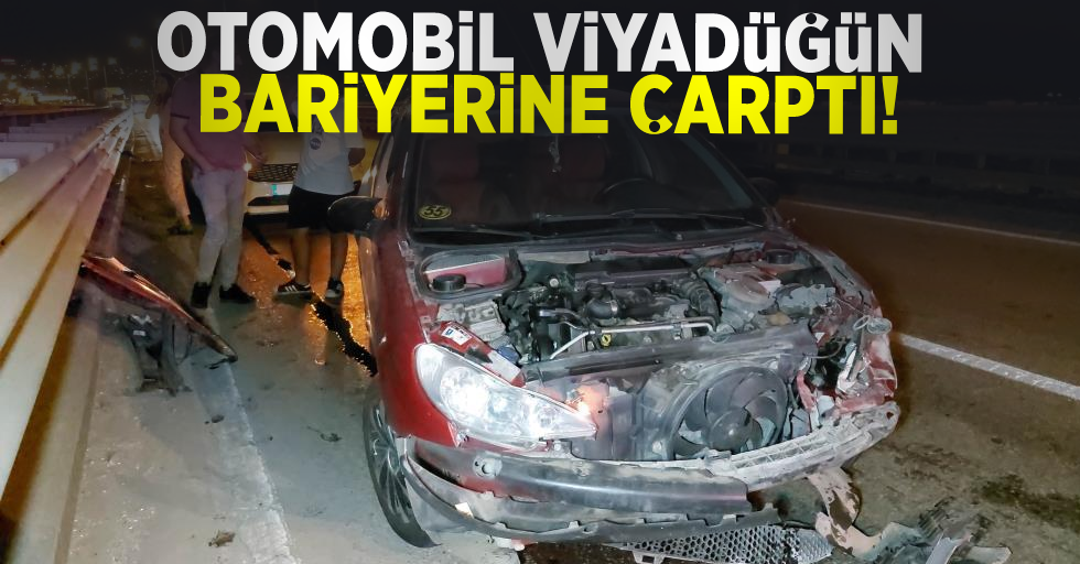 Samsun'da Otomobil Viyadüğün Bariyerlerine Çarptı! 1 Yaralı