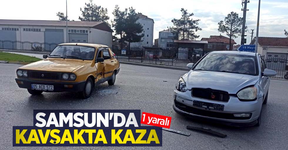 Samsun'da kavşakta kaza: 1 yaralı