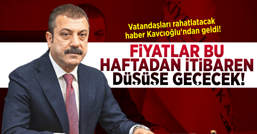 Vatandaşları Rahatlatacak Haber Kavcıoğlu'ndan Geldi! Fiyatlar Bu Haftadan İtibaren Düşüşe Geçecek!