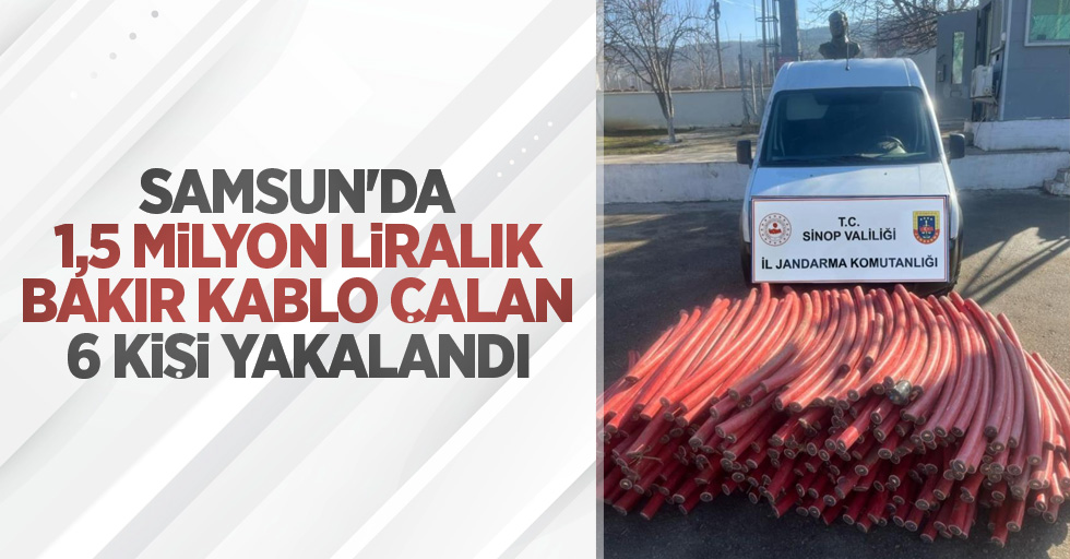 Samsun'da 1,5 milyon liralık bakır kablo çalan 6 kişi yakalandı