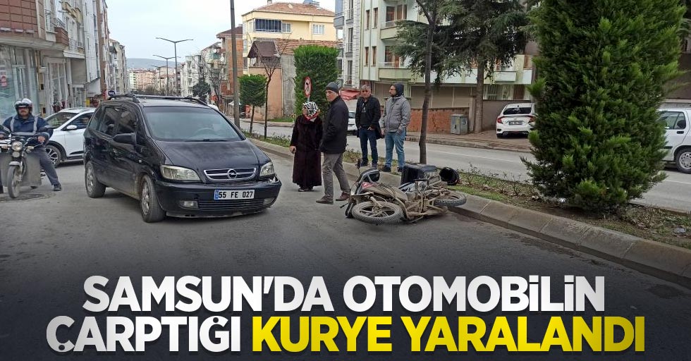 Samsun'da otomobilin çarptığı kurye yaralandı