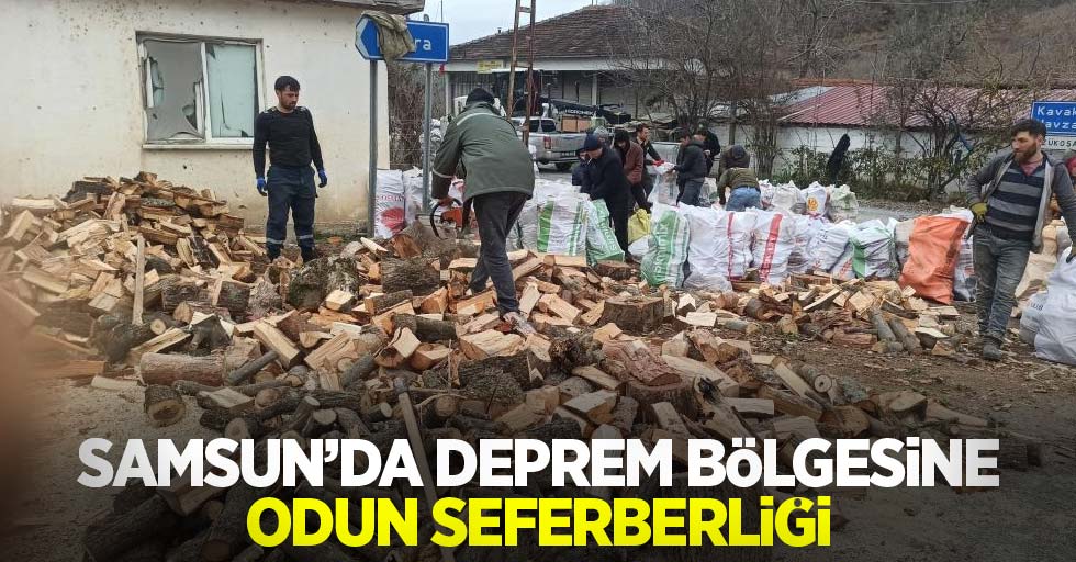 Samsun'da deprem bölgesine odun seferberliği