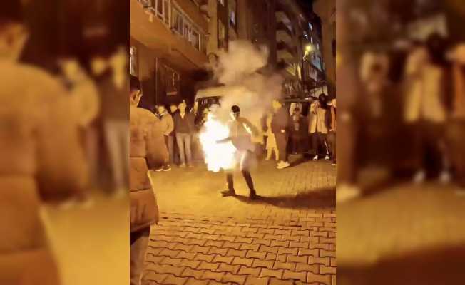 İstanbul’da asker eğlencelerinde korkutan meşaleli danslar kamerada