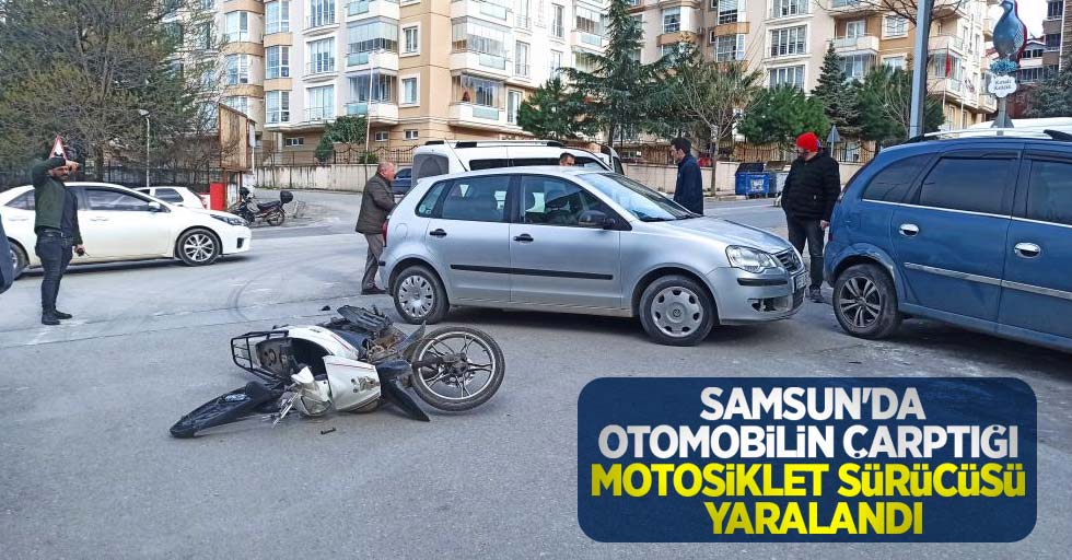 Samsun'da otomobilin çarptığı motosiklet sürücüsü yaralandı