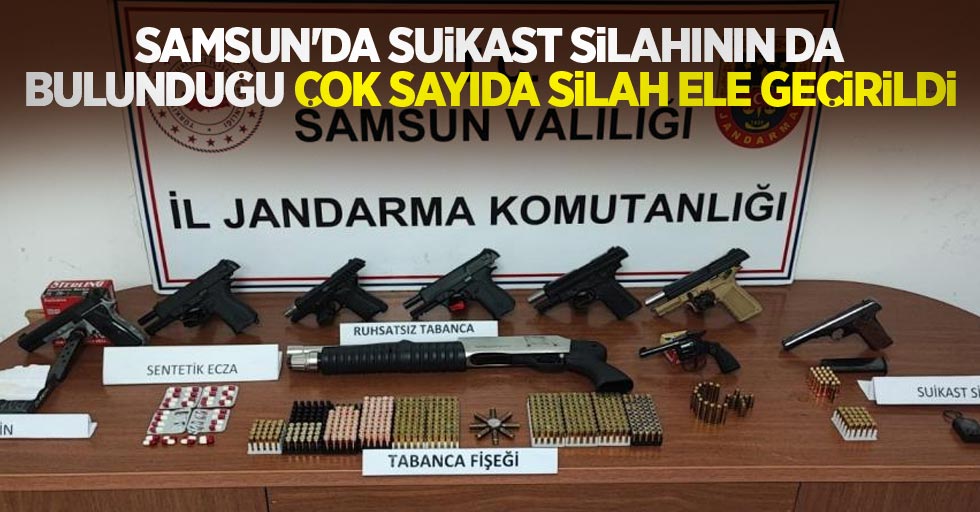 Samsun'da suikast silahının da bulunduğu çok sayıda silah ele geçirildi