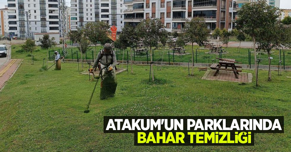 Atakum’un parklarında bahar temizliği