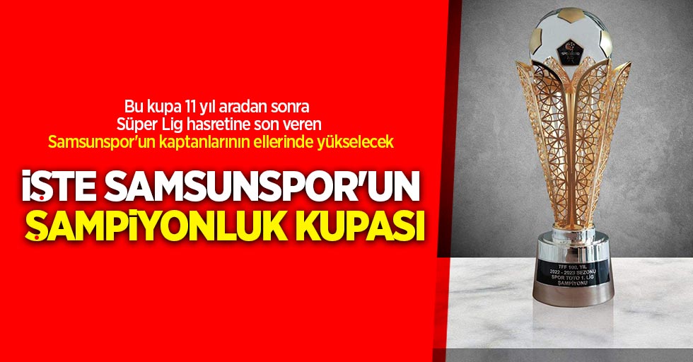 Bu kupa 11 yıl aradan sonra Süper Lig hasretine son veren Samsunspor'un kaptanlarının ellerinde yükselecek. İşte Samsunspor'un şampiyonluk kupası 