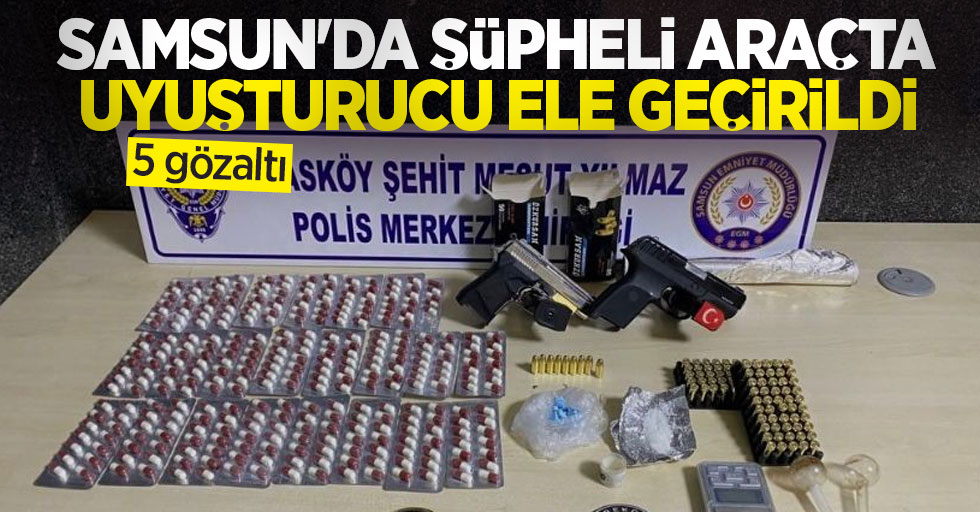 Samsun'da şüpheli araçta uyuşturucu ele geçirildi: 5 gözaltı