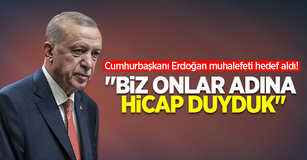 Cumhurbaşkanı Erdoğan muhalefeti hedef aldı! "Biz onlar adına hicap duyduk"