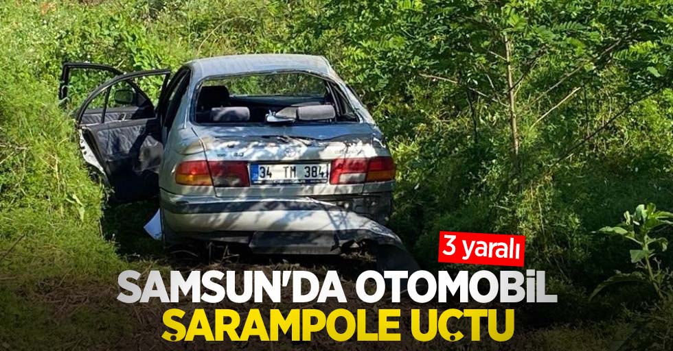 Samsun'da otomobil şarampole uçtu: 3 yaralı